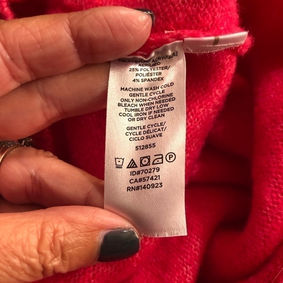 LOFT Crossover Bar Back Sweater Bright Pink XXSP - Picture 7 of 7